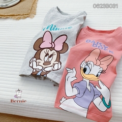 Set bộ đồ dài bé gái bộ pijama sơ mi hoạt hình Disney mặc ngủ đi học 1 đến 7 tuổi BERNIE Thun Cotton