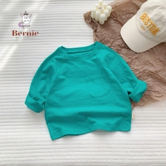 Áo phông trơn dài tay unisex cho bé trai gái BERNIE cotton xược mềm mại nhiều màu 8 đến 25kg 22A234