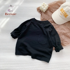 Áo phông trơn dài tay unisex cho bé trai gái BERNIE cotton xược mềm mại nhiều màu 8 đến 25kg 22A234
