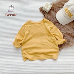 Áo phông trơn dài tay unisex cho bé trai gái BERNIE cotton xược mềm mại nhiều màu 8 đến 25kg 22A234