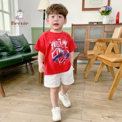 Set bộ thun cho bé trai in hình siêu nhân áo thun zaclang và quần short ngắn từ 1 đến 7 tuổi BERNIE 1123B025
