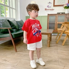 Set bộ thun cho bé trai in hình siêu nhân áo thun zaclang và quần short ngắn từ 1 đến 7 tuổi BERNIE 1123B025
