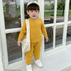 Set bộ quần áo thun dài tay cho bé trai bé gái thêu tuần lộc phong cách hàn quốc bé 1 đến 7 tuổi BERNIE
