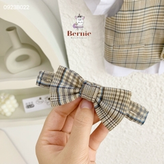 Set bộ quần áo vest set sơ mi ngắn tay công tử bé trai đính nơ rời mặc sinh nhật đi chơi đi tiệc 1 đến 7 tuổi BERNIE