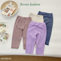 Quần legging dài màu trơn cho bé gái thun tăm mềm mại co giãn1 đến 7 tuổi BERNIE