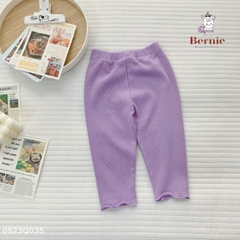 Quần legging dài màu trơn cho bé gái thun tăm mềm mại co giãn1 đến 7 tuổi BERNIE