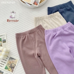 Quần legging dài màu trơn cho bé gái thun tăm mềm mại co giãn1 đến 7 tuổi BERNIE