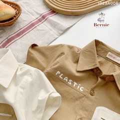 Áo sơ mi túi ngực viền nổi nhiều màu cho bé trai size 1 tuổi tới 7 tuổi Bernie 1223A013