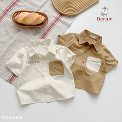 Set bộ đồ quần áo sơ mi cho bé trai phong cách hàn quốc sành điệu áo sơ mi ngắn tay kèm quần dài kaki 1 đến 7 tuổi BERNIE