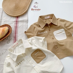 Áo sơ mi túi ngực viền nổi nhiều màu cho bé trai size 1 tuổi tới 7 tuổi Bernie 1223A013