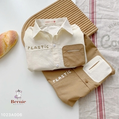 Áo sơ mi túi ngực viền nổi nhiều màu cho bé trai size 1 tuổi tới 7 tuổi Bernie 1223A013