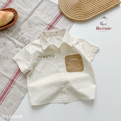 Set bộ đồ quần áo sơ mi cho bé trai phong cách hàn quốc sành điệu áo sơ mi ngắn tay kèm quần dài kaki 1 đến 7 tuổi BERNIE