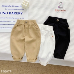 Quần kaki dài cho bé trai dáng baggy BERNIE kids màu trắng đen be basic hàn quốc 1 đến 7 tuổi 1023Q020