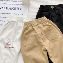 Quần kaki dài cho bé trai dáng baggy BERNIE kids màu trắng đen be basic hàn quốc 1 đến 7 tuổi 1023Q020