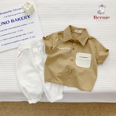 Quần kaki dài cho bé trai dáng baggy BERNIE kids màu trắng đen be basic hàn quốc 1 đến 7 tuổi 1023Q020