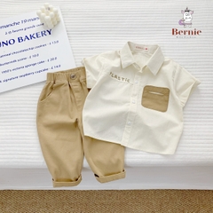 Quần kaki dài cho bé trai dáng baggy BERNIE kids màu trắng đen be basic hàn quốc 1 đến 7 tuổi 1023Q020