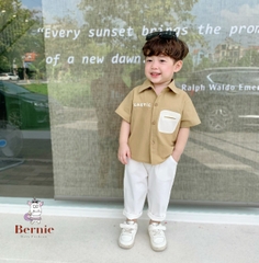 Quần kaki dài cho bé trai dáng baggy BERNIE kids màu trắng đen be basic hàn quốc 1 đến 7 tuổi 1023Q020