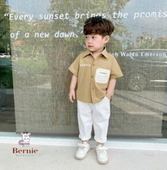 Quần kaki dài cho bé trai dáng baggy BERNIE kids màu trắng đen be basic hàn quốc 1 đến 7 tuổi 1023Q020
