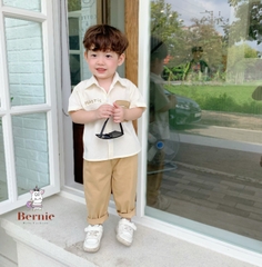Quần kaki dài cho bé trai dáng baggy BERNIE kids màu trắng đen be basic hàn quốc 1 đến 7 tuổi 1023Q020