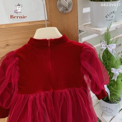 Váy đầm noel giáng sinh lễ tết màu đỏ đi tiệc cho bé gái dáng babydoll nhung mềm BERNIE 1 đến 7 tuổi