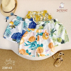 Set sơ mi đũi ngắn tay cho bé trai bé gái đi biển nhiều họa tiết bộ quần áo đi chơi sành điệu 1 đến 7 tuổi BERNIE