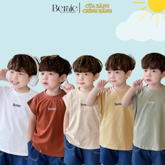Áo thun ba lỗ sát nách dáng tank top hàn quốc thêu logo BERNIE 0424A16 cho bé từ 1 đến 7 tuổi