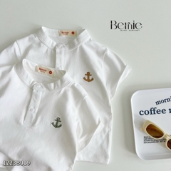 Set bộ thun polo bé trai cổ trụ thêu mỏ neo phong cách Hàn quốc kèm quần short ngắn sành điệu 1 đến 7 tuổi BERNIE 1223B019