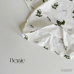 Set bộ thun cotton cho bé trai áo thun ngắn tay họa tiết cá sấu phối quần short đắp túi 1đến 7 tuổi BERNIE 0424B17