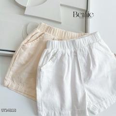 Set sơ mi đũi kaki trắng công tử ngắn cho bé trai màu trắng màu be bộ đồ sành điệu 1 đến 7 tuổi BERNIE