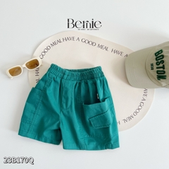 Quần short kaki cho bé trai 2 túi hộp quần ngố dáng lửng màu xanh từ 1 đến 7 tuổi BERNIE