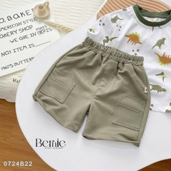 Set bé trai ngắn bernie họa tiết khủng long phong cách hàn quốc cho bé trai size 1 đến 7 tuổi BERNIE 0724B22