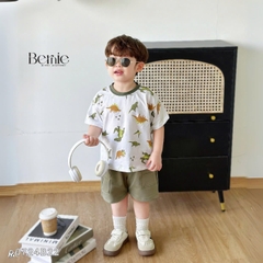 Set bé trai ngắn bernie họa tiết khủng long phong cách hàn quốc cho bé trai size 1 đến 7 tuổi BERNIE 0724B22