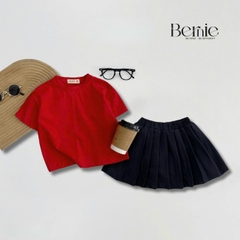 Set váy áo thun kèm chân váy xếp ly ngắn cho bé gái đi học đi chơi phong cách hàn quốc 1 tới 7t BERNIE