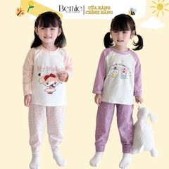 Set bộ thun dài thu đông cotton họa tiết hoạt hình cho bé gái đi chơi đi học 1 đến 7 tuổi BERNIE 0524B38