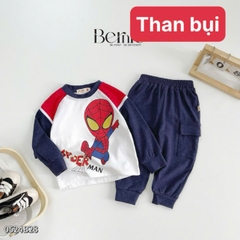 Set bộ thun dài tay raplang siêu nhân người nhện cho bé trai đi chơi đi học 1 đến 7 tuổi BERNIE 0524B28