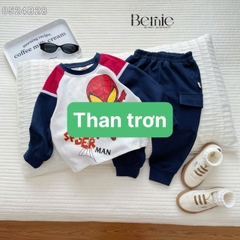Set bộ thun dài tay raplang siêu nhân người nhện cho bé trai đi chơi đi học 1 đến 7 tuổi BERNIE 0524B28