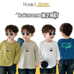 Áo thun tay dài cotton xược họa tiết hình in thú dễ thương cho bé trai 1 đến 7 tuổi BERNIE 0724A19
