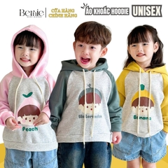 Áo hoodie unisex nỉ bông tay dài họa tiết hình in trái cây bé trai bé gái 1đến 7 tuổi BERNIE 0724A24