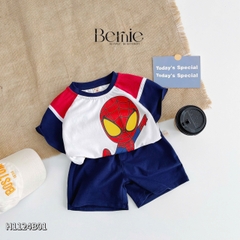 Set bộ thun ngắn cho bé trai in hình siêu nhân áo thun zaclang và quần short 1 đến 7 tuổi BERNIE 1123B025