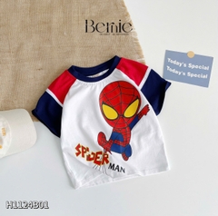 Set bộ thun ngắn cho bé trai in hình siêu nhân áo thun zaclang và quần short 1 đến 7 tuổi BERNIE 1123B025