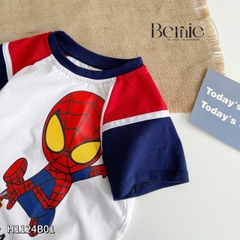 Set bộ thun ngắn cho bé trai in hình siêu nhân áo thun zaclang và quần short 1 đến 7 tuổi BERNIE 1123B025