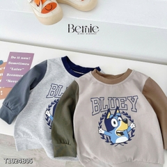 Set bộ tay dài thể thao raplang chất thun cotton chiều họa tiết in chữ 2 mặt cho bé trai, bé gái size 1 đến 7 tuổi BERNIE T1024B05