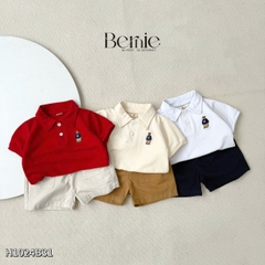 Set bộ cộc tay thun cotton họa tiết hình in lạ mắt phong cách hàn quốc cho bé trai 1 đến 7 tuổi BERNIE H1024B31