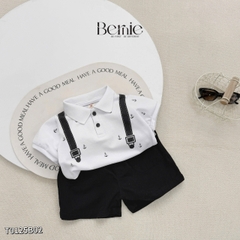 Set đồ bộ quần áo bé trai hàn quốc thun polo ngắn tay công tử cho bé trai mặc đi học đi chơi 1 đến 6 tuổi BERNIE 0224B01