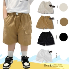 Quần short quần kaki đùi phối túi hộp 1 bên cho bé trai đi chơi đi học size 9 tới 28kg BERNIE P1124Q51
