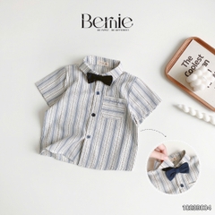 Set bộ quần áo set sơ mi ngắn tay công tử bé trai đính nơ rời mặc sinh nhật đi chơi đi tiệc 1 đến 7 tuổi BERNIE