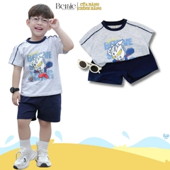 Set bộ cộc tay thun cotton cho bé trai siêu nhân điện quang và quần short  1 đến 7 tuổi BERNIE KIDS H1224B13