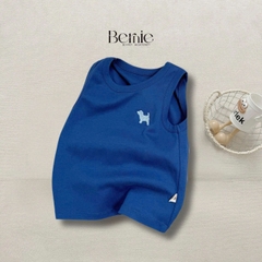 Áo thun áo ba lỗ cho bé trai thun cotton bozip thêu cún dễ thương size 1 đến 7 tuổi BERNIE T0225A24