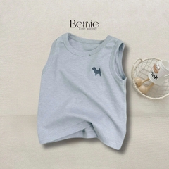 Áo thun áo ba lỗ cho bé trai thun cotton bozip thêu cún dễ thương size 1 đến 7 tuổi BERNIE T0225A24