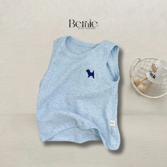 Áo thun áo ba lỗ cho bé trai thun cotton bozip thêu cún dễ thương size 1 đến 7 tuổi BERNIE T0225A24